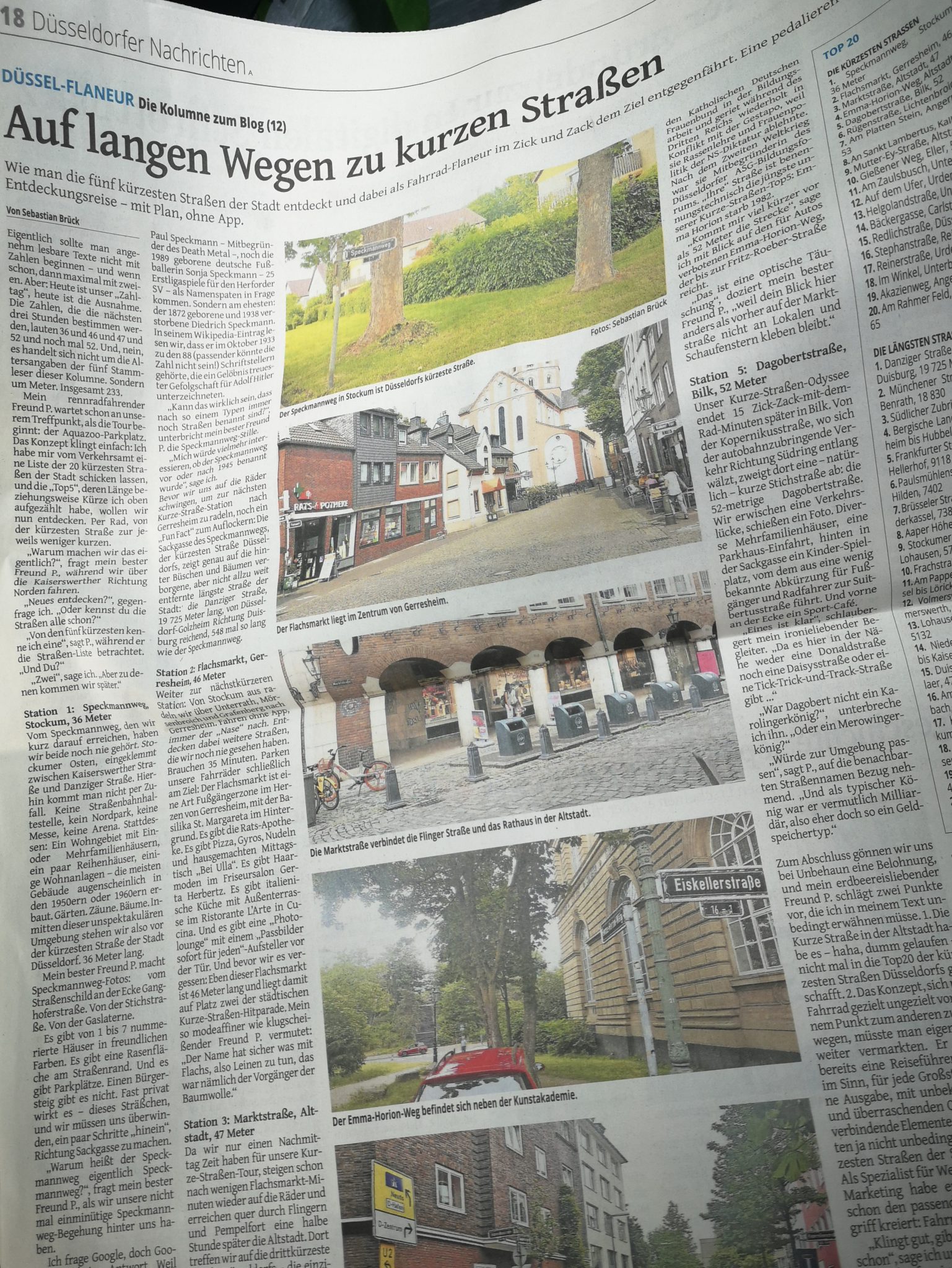 Zeitungskolumne DüsselFlaneur